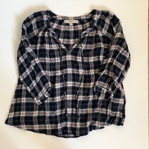 LOFT Plaid Blouse
